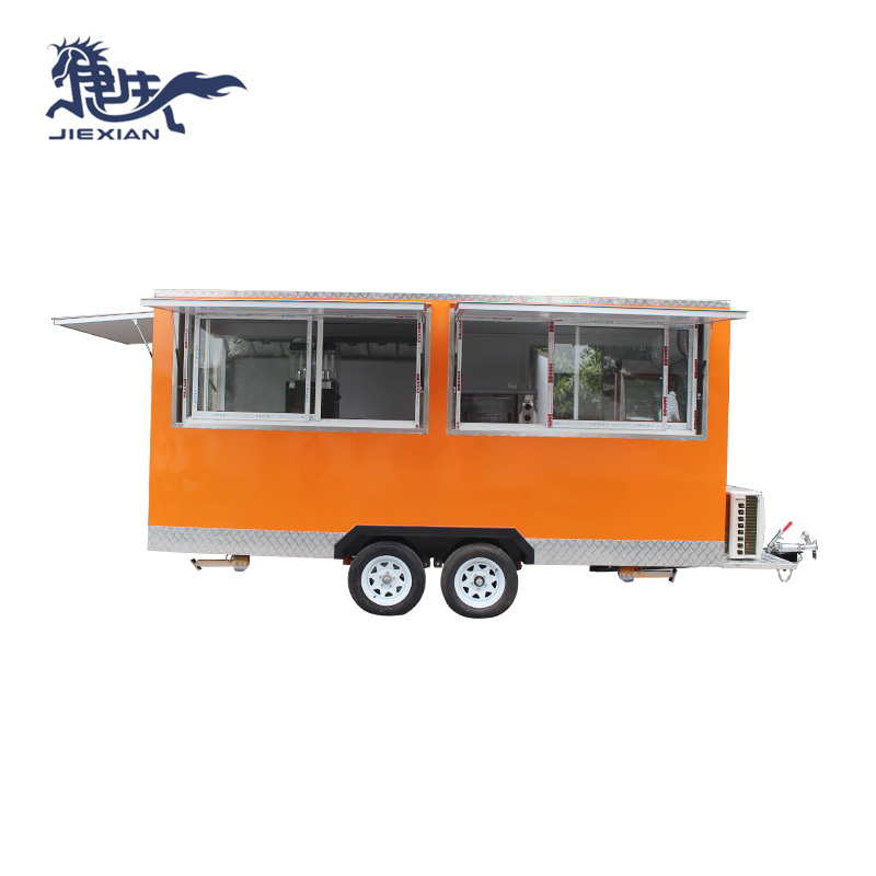 Customized chinese food truck Bbq Vending Trailer europe JX-FS450