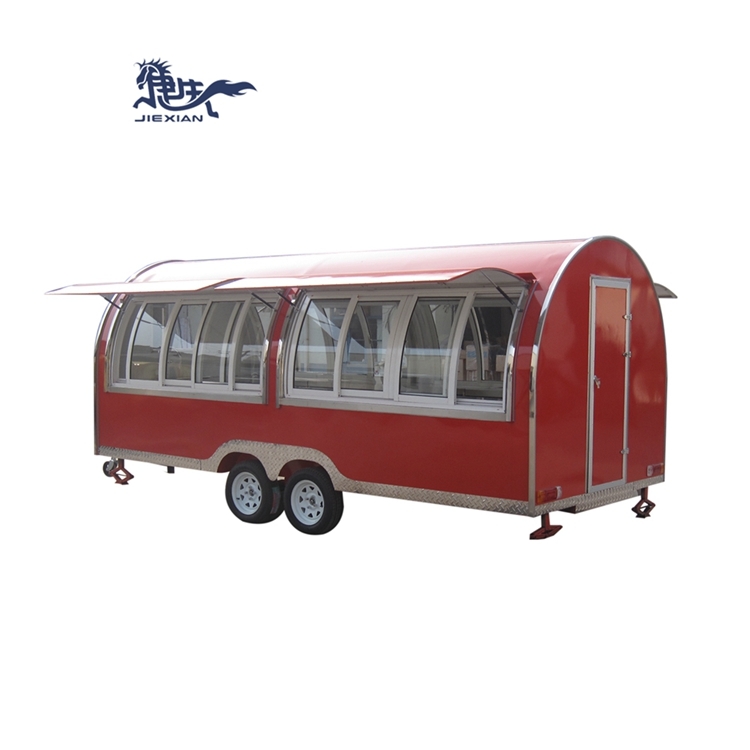 JX-FR500W Outdoor mobile kitchen caravan trailer fast food cart trailer for sale